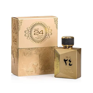 عطر ادکلن عود 24 ساعته مجستیک طلایی برند ارض الزعفران حجم 100 میل